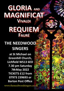 The Needwood Singers present Gloria and Magnificat (Vivaldi) and Requiem (Faure)