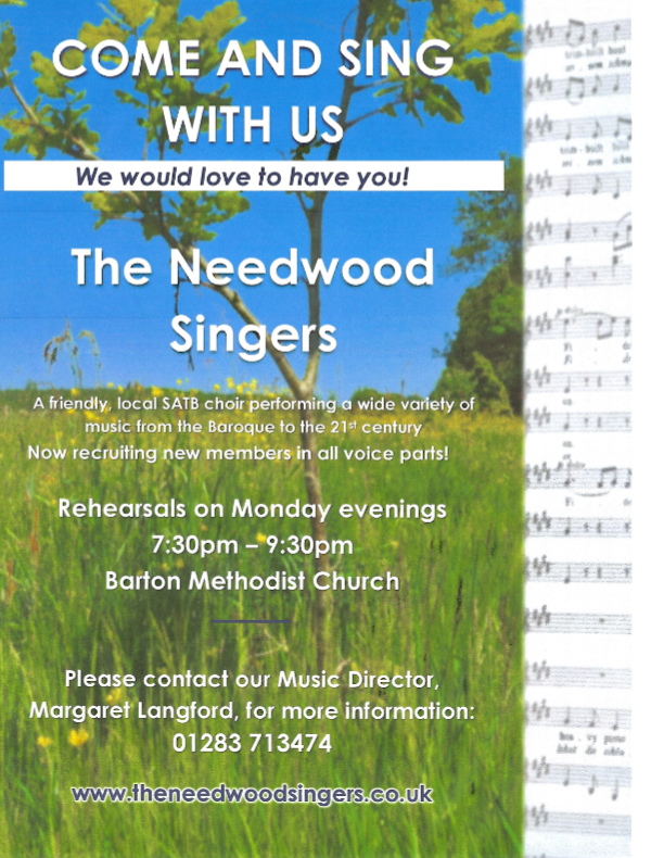 The Needwood Singers are looking for new members in all voice parts.